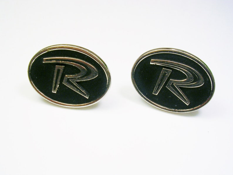 Vintage Initial R Cufflinks Hickok USA Monogram R Cuff Links Men/'s Jewelry Formal Wear Man Wedding Accessory Groom Gift