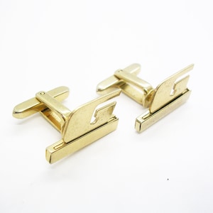 Inicial G Gemelos vintage Monogram Cuff Links Hickok USA Formal Wear