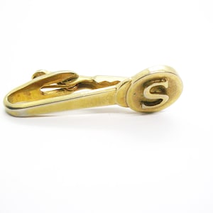 Clip de corbata con inicial S, estilo vintage, con monograma de escudo, accesorio formal para corbata, regalo para novio, joyería de boda para hombre