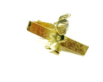 Pince à cravate dorée Krementz vintage