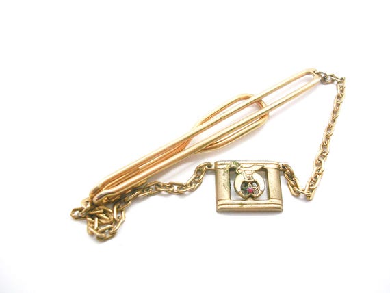 Freemason Tie Chain Masonic Tie Clip With Chain and Guard