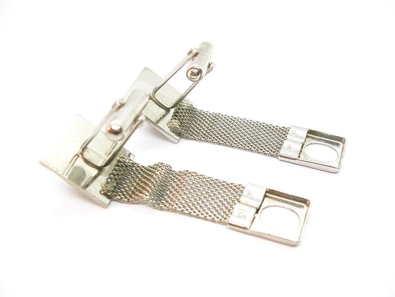 Initial Y Cufflinks Mesh Wrap Around Monogram Cuf… - image 4
