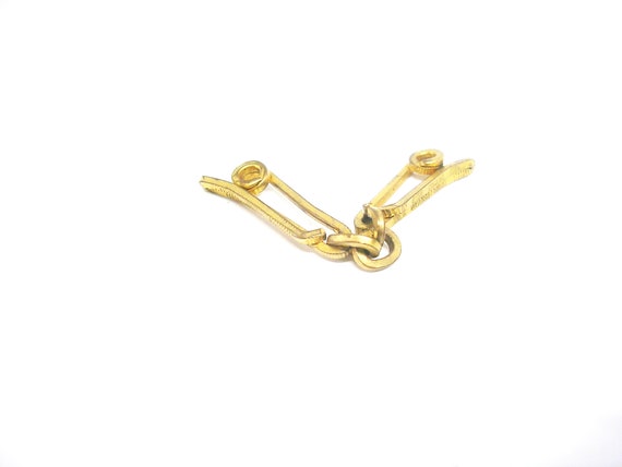 Collar Holder gold tone Collar Bar chain Link vin… - image 2