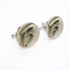 Vintage inicial B Gemelos Mid Century Swank Camisa Accesorio Hombres Joyería