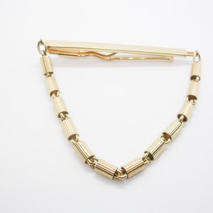 Vintage Tie Chain simple adjustable Tie Clip with chain Mid Century Necktie Accessory Formal Wear Man Jewelry Groom Dad Gift Gift