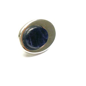 Vintage Sodalite Tie Tack: Silver Tone Wedding Jewelry