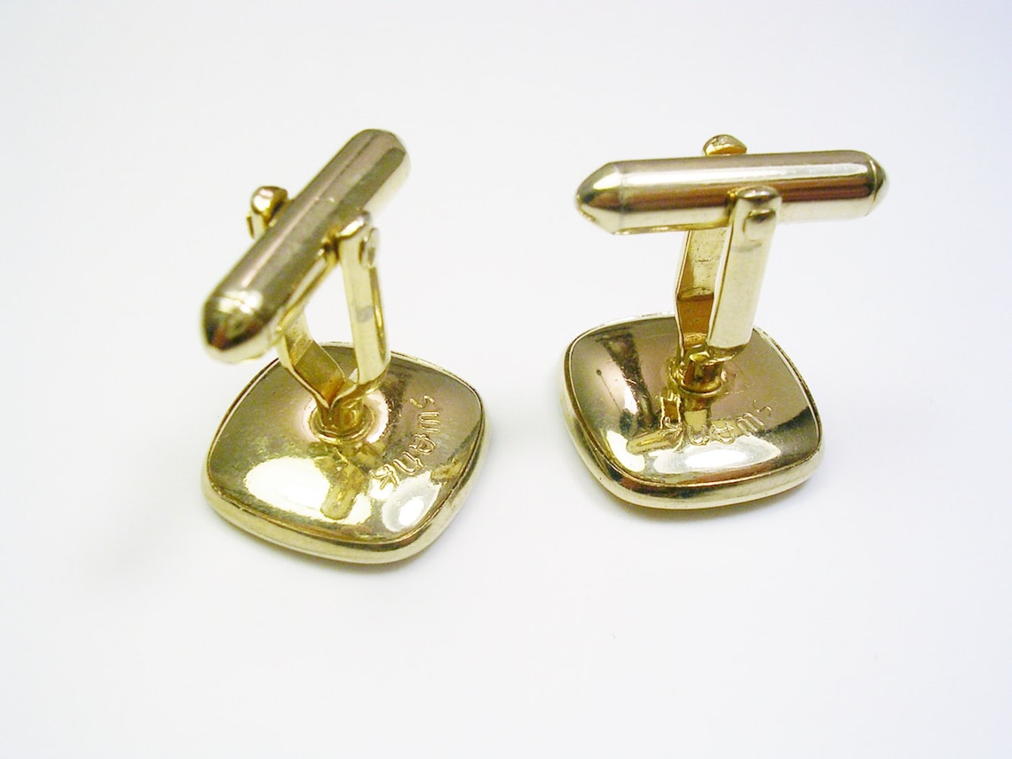 SWANK Cufflinks Vintage Mother of Pearl Cuff Links Mid Century Etsy
