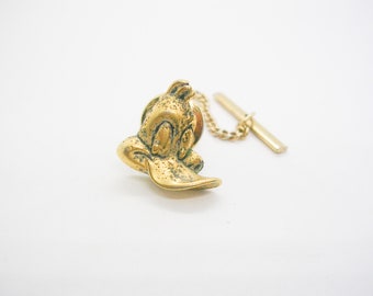 Vintage DAFFY DUCK Tie Tack Looney Tunes Tie Pin with Chain