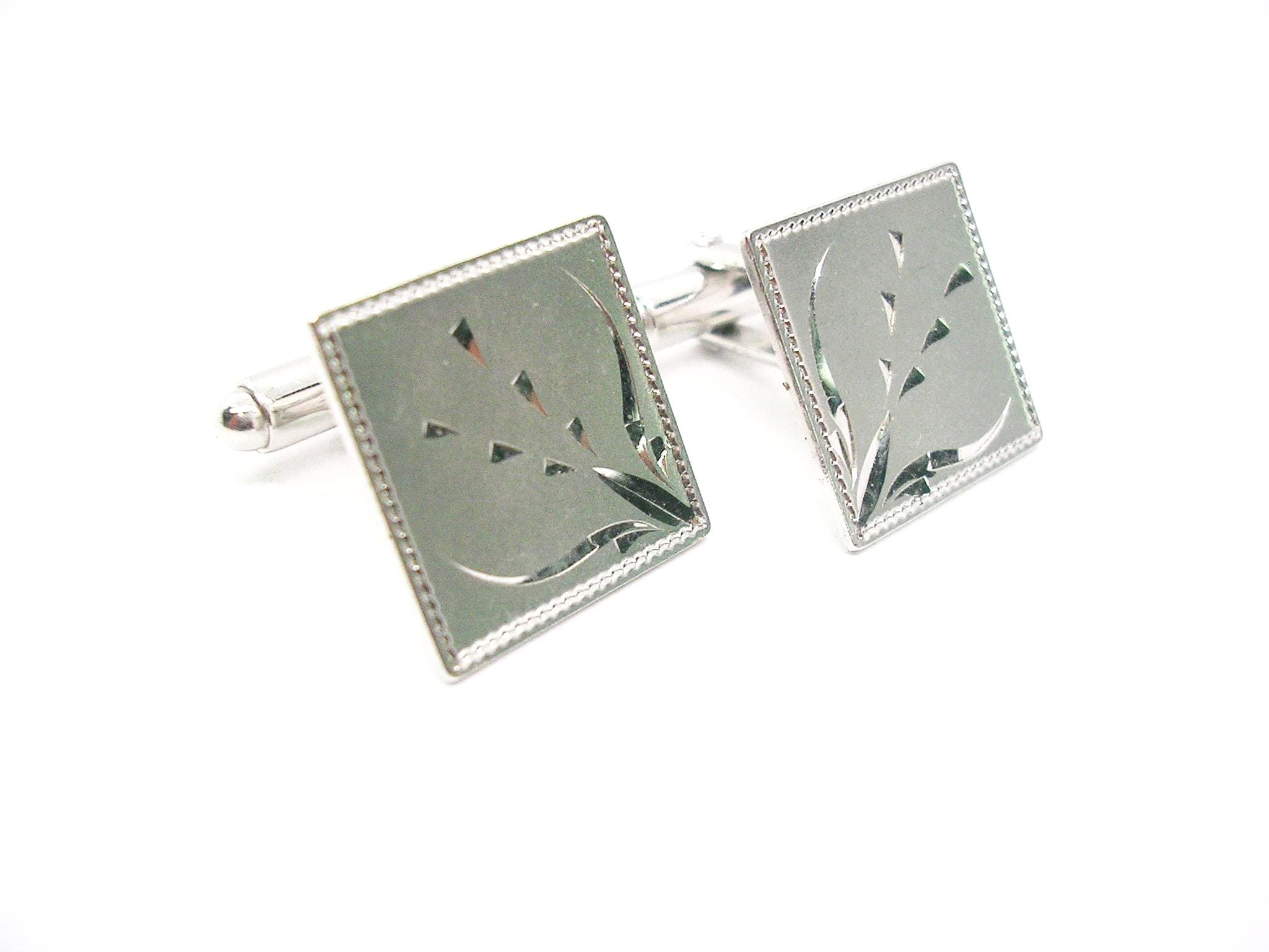 Boutons De Manchette Vintage ANSON Argentés - Occasion - Style Rétro