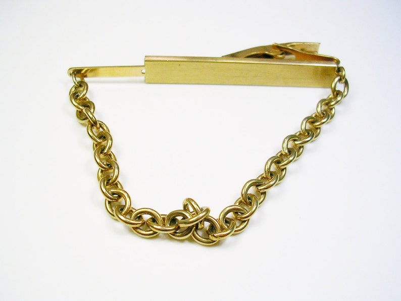 Vintage Sarah Coventry Tie Chain Tie Clip Men/'s Jewelry Formal Wear Wedding Groom Black Tie Event Groomsmen Gentleman Gift