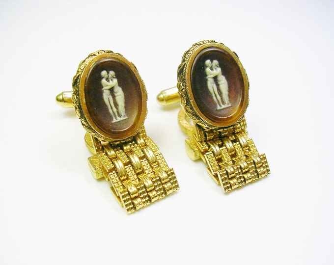 Vintage DANTE Cufflinks Greek Mythology THE KISS Cuff Links Museum