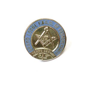 Freemason Pin Tie Tack 25 Years Service Award Lapel Pin Grand Lodge of Pennsylvania Masonic Jewelry Men Accessory Masonry Collection
