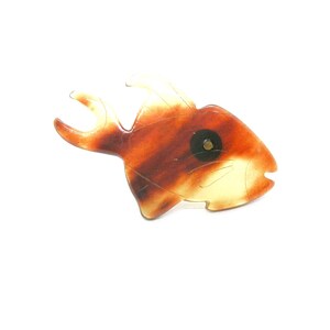 Carved Fish Tie Tack hand vintage Tie Pin with chain Animal Tie Tac Formal Wear Suit Accessory