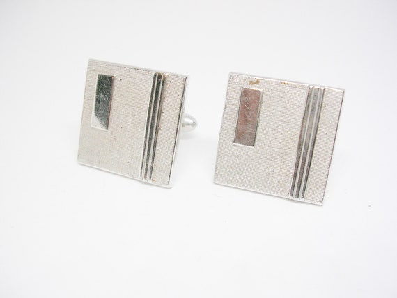 Vintage Cufflinks square silver toned SWANK Cuff … - image 2