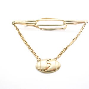 Tie Chain vintage Mid Century ANSON Tie Clip with chain and Guard Necktie Accessory Formal Wear Man Jewelry Wedding Gift