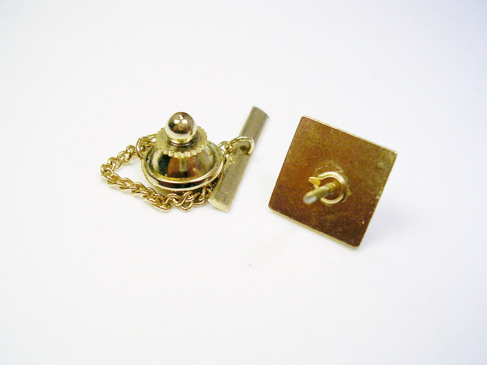 Vintage Tie Tack Tie Pin With Chain Faux Pearl Men's Etsy