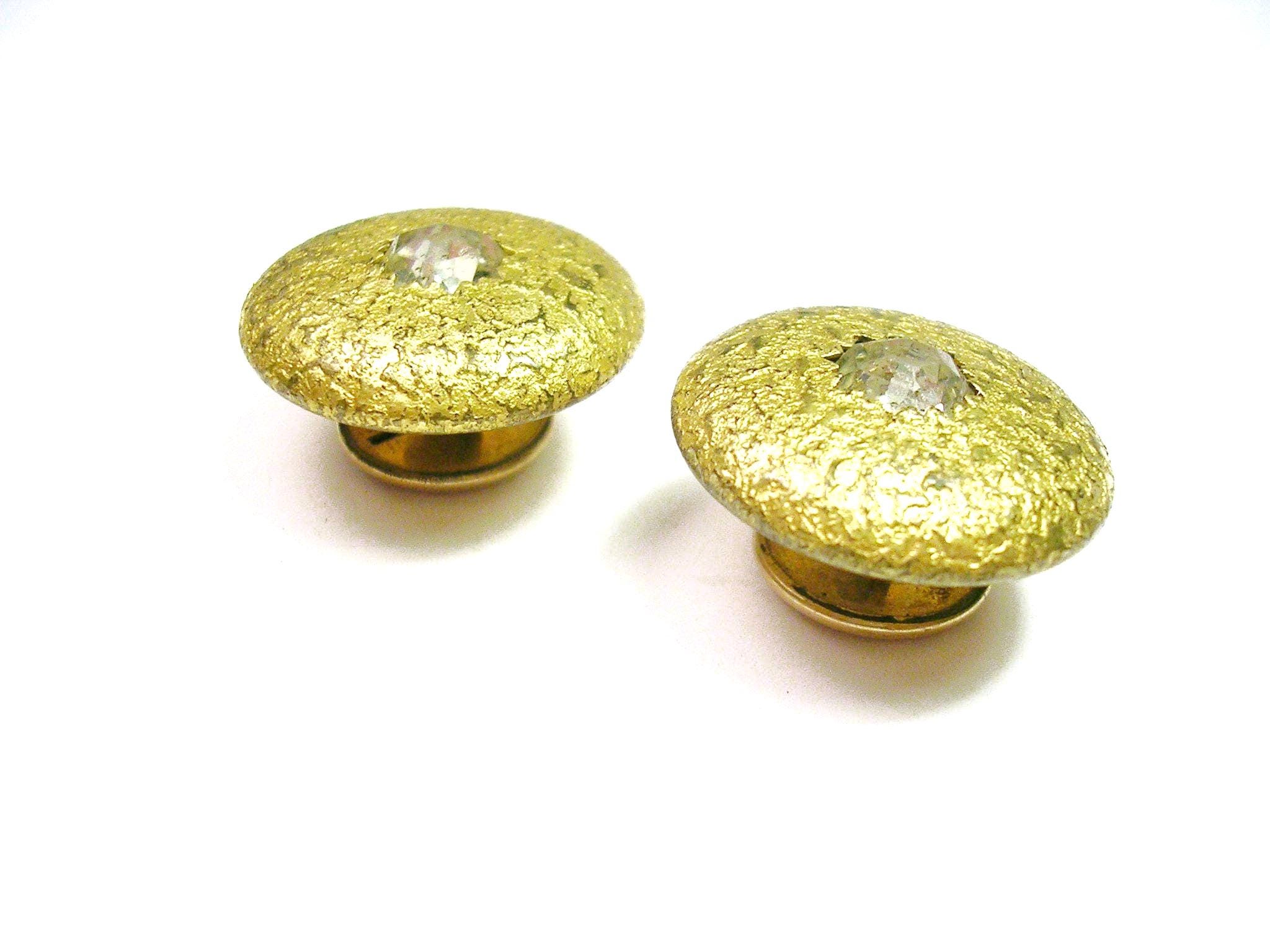 Boutons De Manchette (cufflinks) Vintage Victoriens - Modèle Stardust, Couleur Or, Pour Homme, Occasion