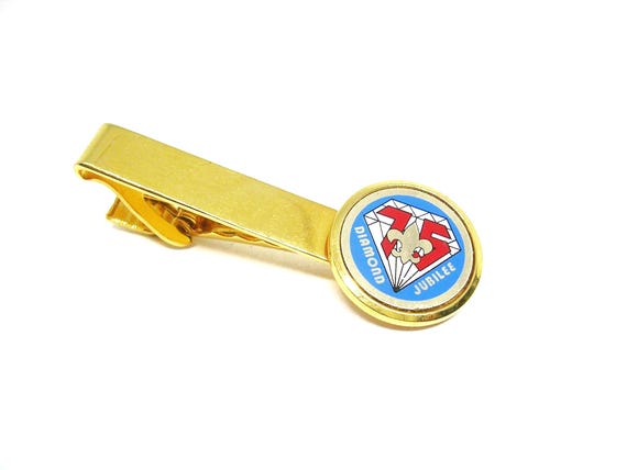 Tie Clip Boy Scouts BSA Diamond Jubilee 75th Anniversary 1985 vintage Tie Bar