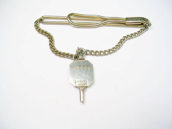 Tie Chain Vintage Lions Club SWANK Tie Clip with … - image 3