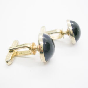 Cuff Links vintage SWANK Cufflinks blue Glass Cabochon Formal Wear Shirt Accessory Man Jewelry Black Tie Event Groom Dad Gift