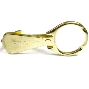 Vintage Can Closure Tie Bar engraved Name Bill Tie Clip Crocodile Clasp Necktie Accessory Men Wedding Jewelry