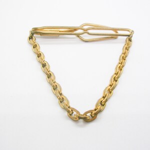 Vintage Tie Chain Mid Century Tie Clip with chain simple design Formal Wear Necktie Accessory