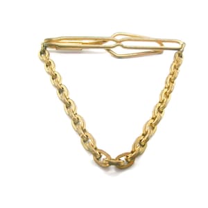Vintage Gold Tone Krawatten-Kette: Mid Century Abendkleidung