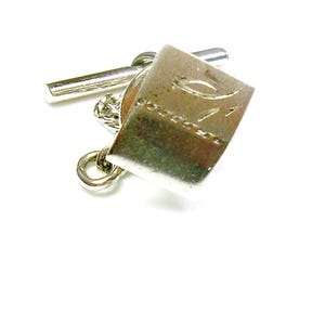 Vintage Sterling Silver Tie Tack: Hand Etched Wedding Jewelry