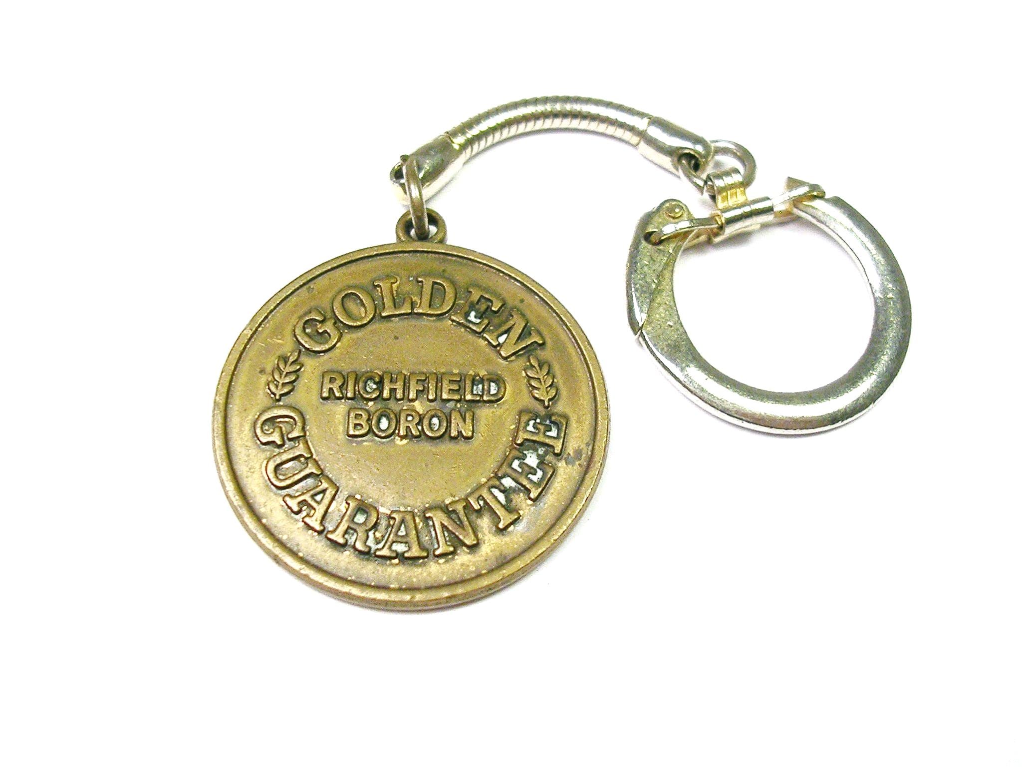 Vintage Key Ring Richfield Boron Brass Carburetor Golden Guarantee
