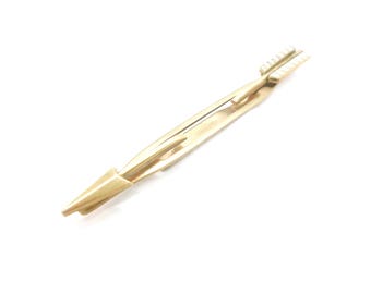 Pince à Cravate Vintage – Barre Cloutée Dorée – Style Art Déco – Occasion Comme Neuve