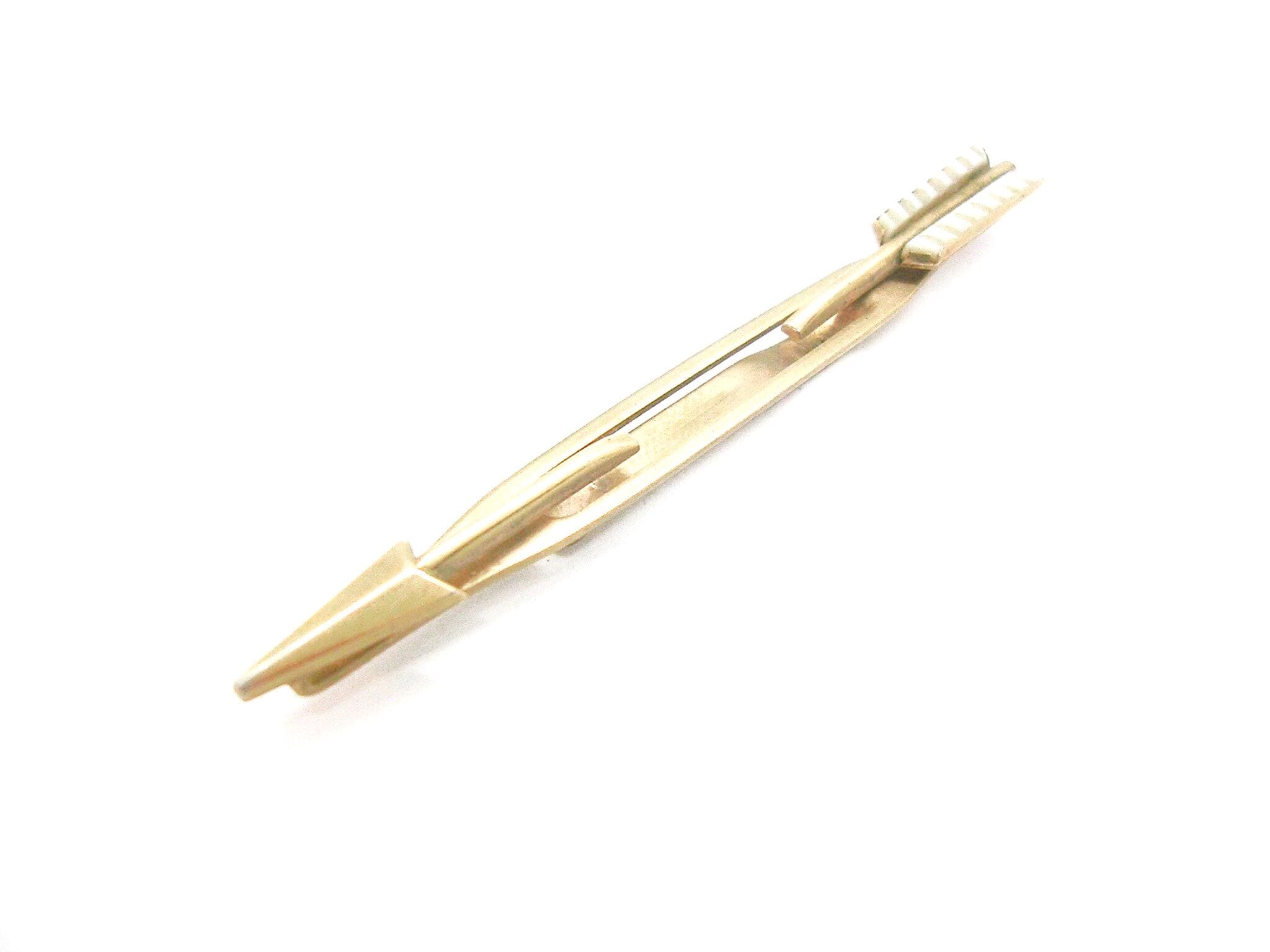 Arrow Tie Clip Mid Century Cravat Holder Mother of Pearl SWANK Tie