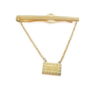 Vintage Tie Chain with Guard Mid Century Tie Clip with chain Formal Necktie Accessory Man Jewelry