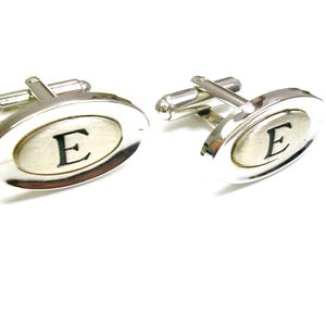 GEMELOS CON E INICIALES Y ESCUDOS Letra E, padrino de boda, accesorio vintage para hombre, joyería de boda, ropa formal, gemelos con monograma