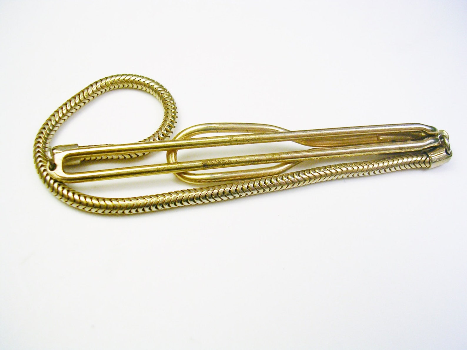 Art Deco Tie Chain Tie Clip Mid Century SWANK Tie Bar with Etsy