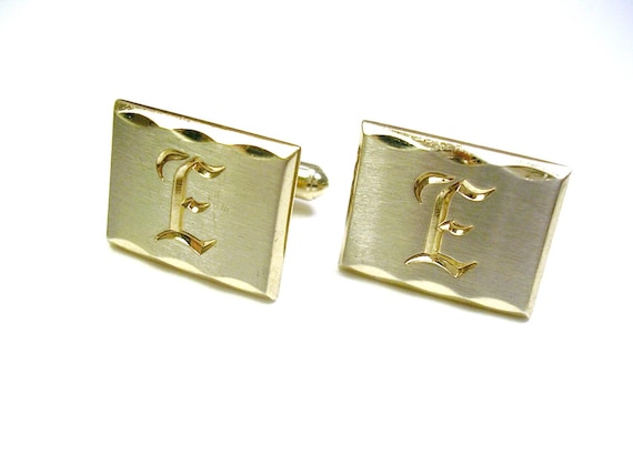 Vintage Initial E Cufflinks: HICKOK USA Mid-Century Monogram