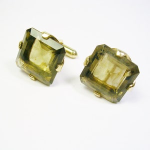 CUFFLINKS piedra de cuarzo vintage Swank Cuff Links Ropa formal novio Regalo Joyería de boda
