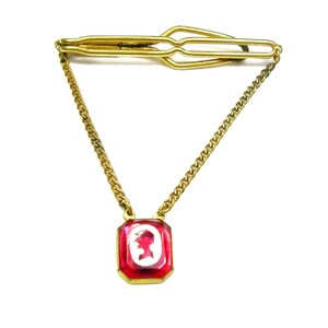 Vintage Tie Chain Clip with Guard Mid Century Necktie Accessory Formal Wear Men Wedding Jewelry