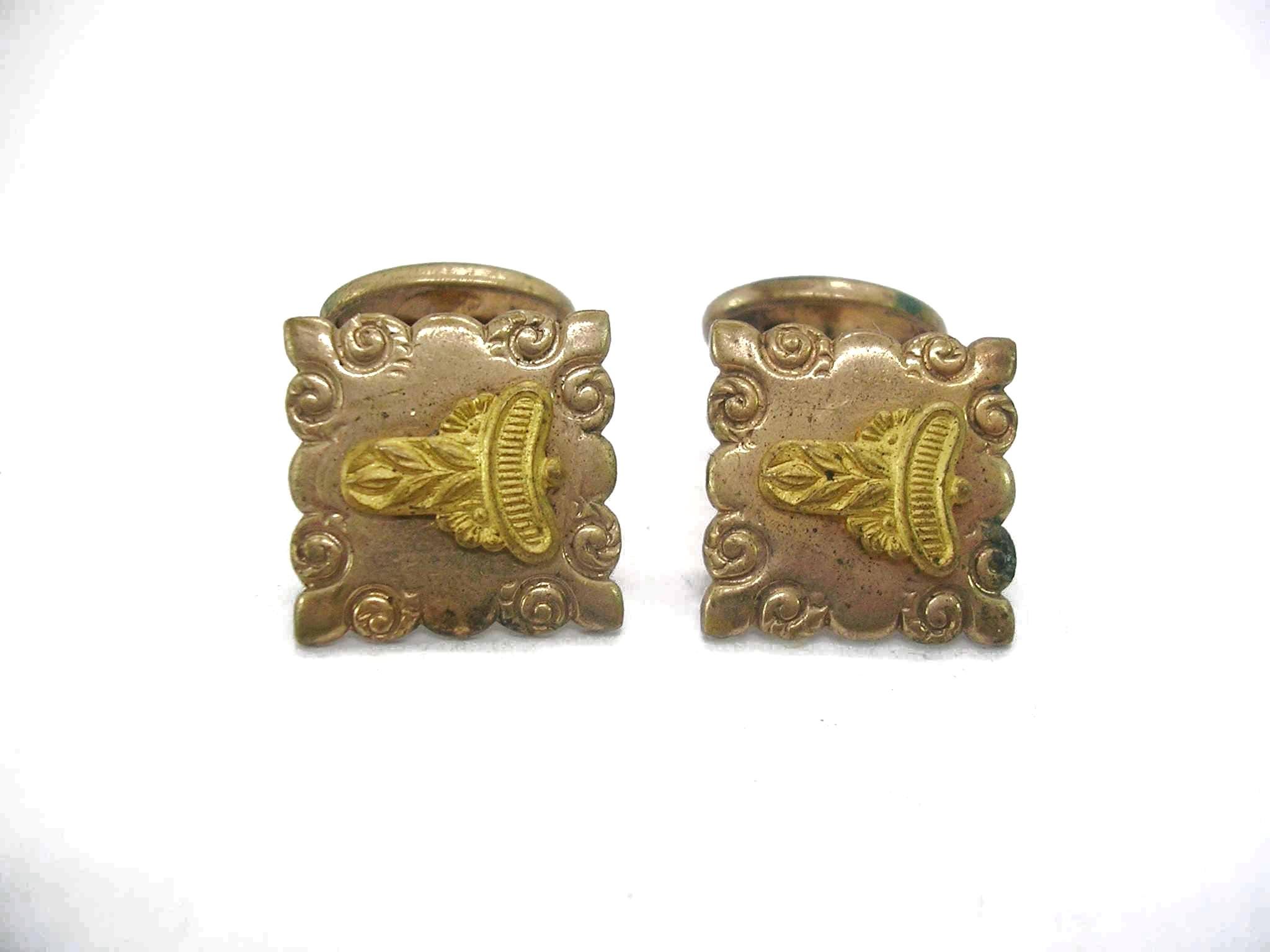 Anciens Boutons De Manchette En Or - Occasion, Couleur Dorée, Thème Vintage