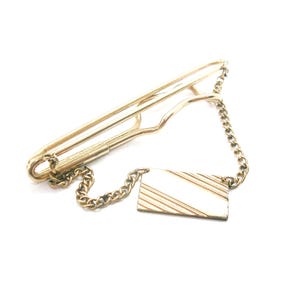 Vintage Tie Chain with Guard Mid Century HADLEY Tie Clip Necktie Accessory Formal Wear