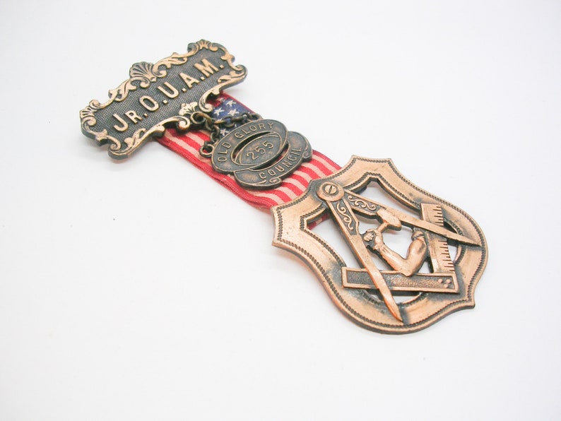 JR Order United American Mechanics OUAM Freemason Council Badge Medal