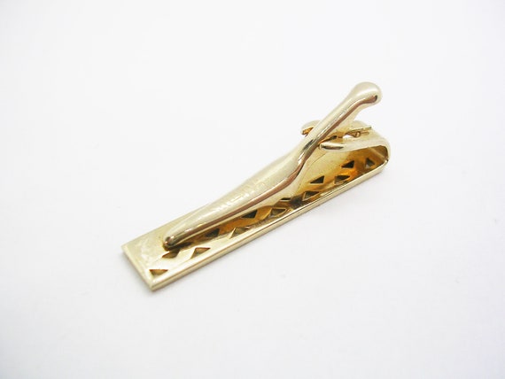 Brown Jewel Textured Tie Clip Tie Bar: Vintage Gold Tone - Stand Out From The Crowd With Class