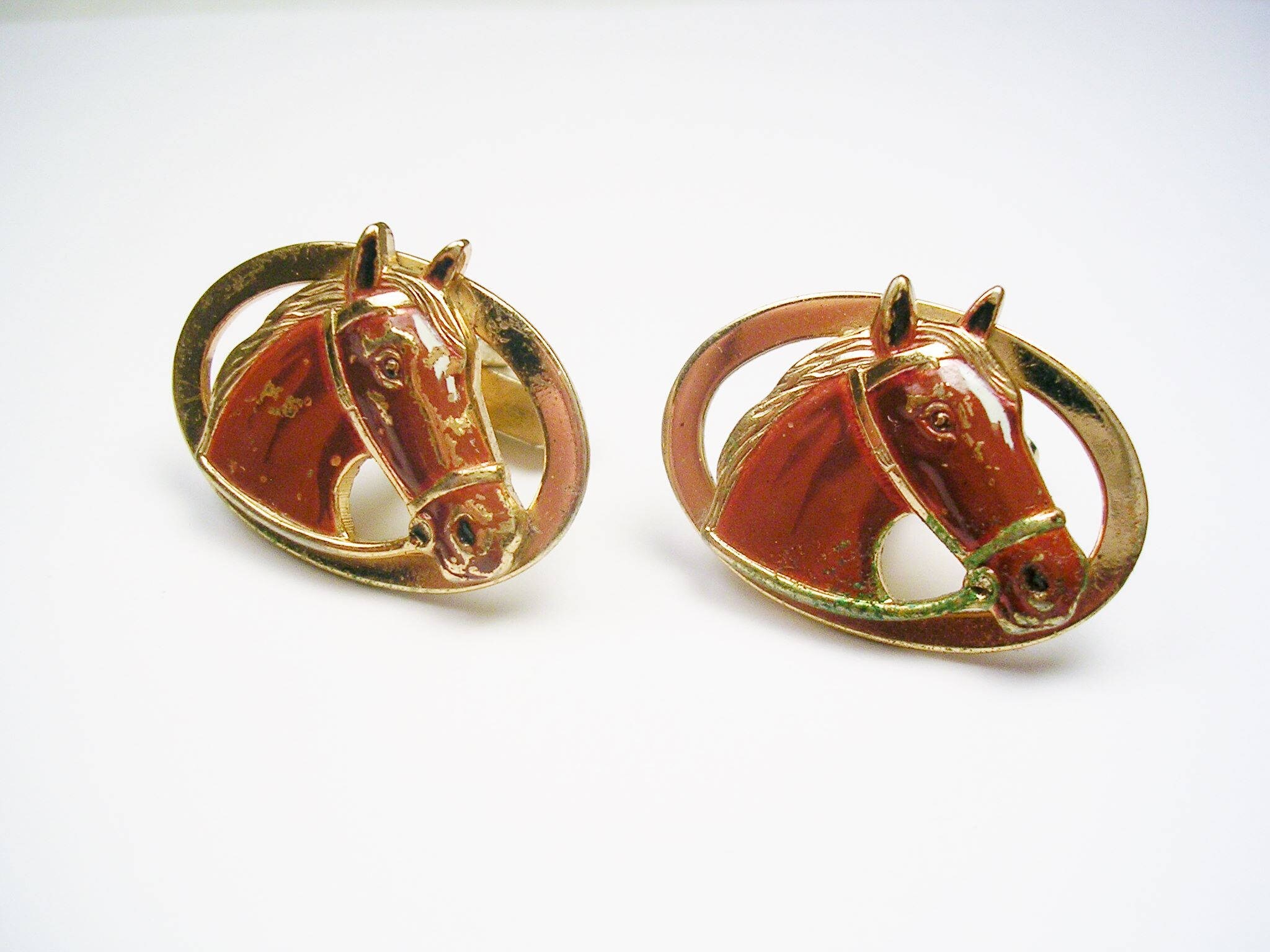 Vintage Equestrian Cufflinks Horse Head Cuff Links Formal Wear Etsy UK