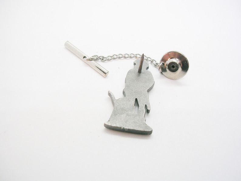 Vintage Minuteman Tie Tack Pewter Style Tie Pin with chain Formal Necktie Accessory Men Wedding Jeewelry