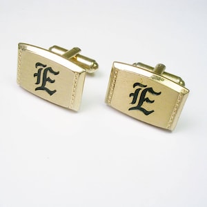 Inicial Gemelos Inglés Antiguo Letra E Hickok Manguito Enlaces hechos en EE.UU. Mediados de Siglo Camisa de Hombre Accesorio Ropa Formal Joyería de Boda