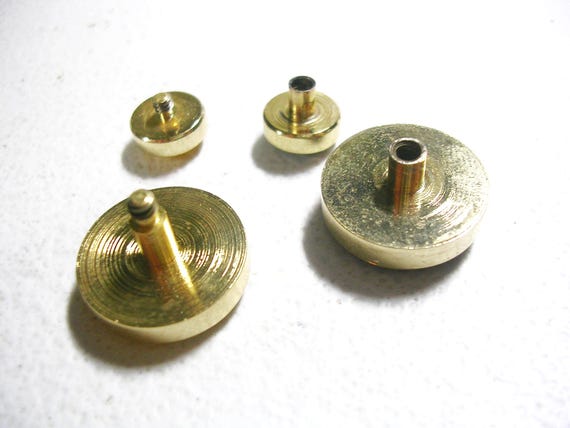 Gold Tone Cuff Links Tuxedo Studs Set: Double Sid… - image 4