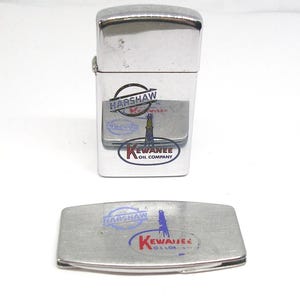 Zippo Lighter Nail File Set Advertising Kewanee Oil Company Harshaw vintage