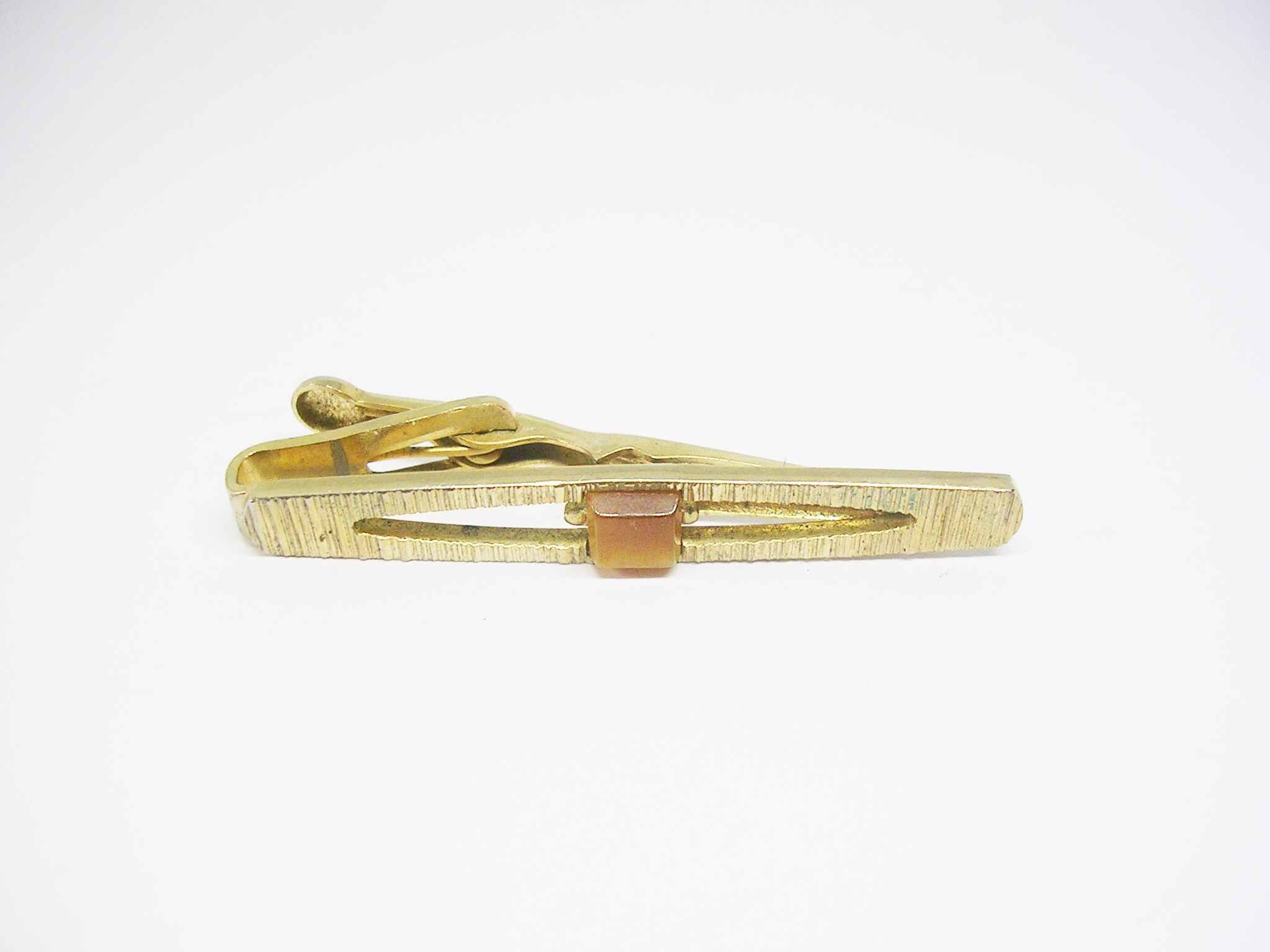 Fermoir De Cravate Vintage SIMMONS Des Années 40-50 - Pierre Dorée