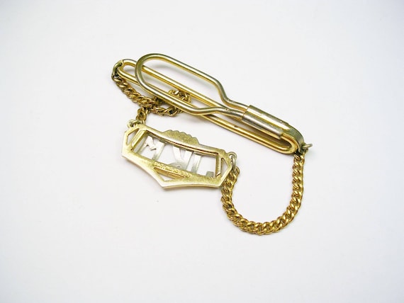 Initial Tie Chain Letters JKM Tie Clip with Chain… - image 2