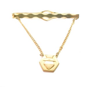 Vintage goldfarbene Krawattenkette mit Clip: ANSON Krawatten-Accessoire