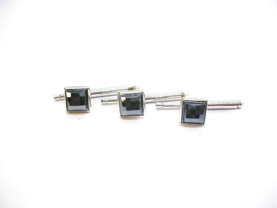 Vintage Hematite Tuxedo Studs: Men's Formal Wear … - image 1